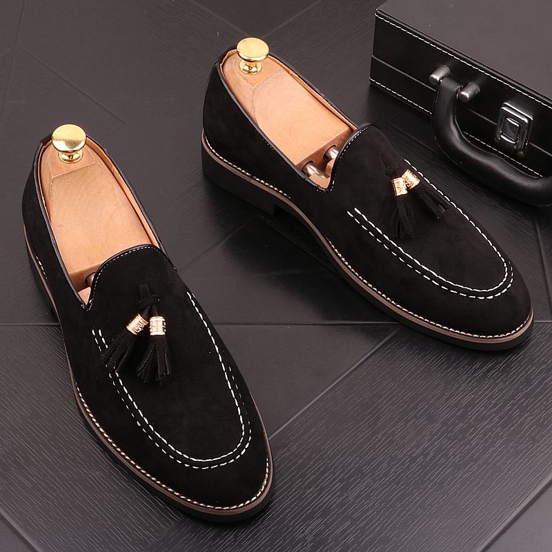 Slip-On Tassel Suede Loafers