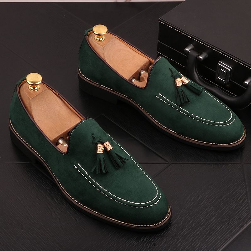 Slip-On Tassel Suede Loafers