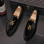 Suede Embroidered Easy Slip-Ons