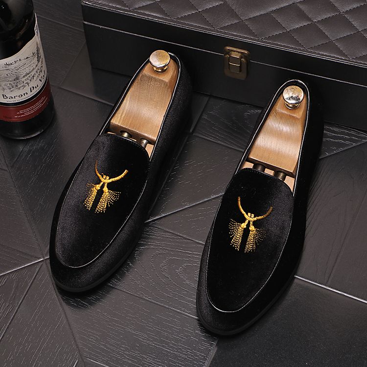 Suede Embroidered Easy Slip-Ons