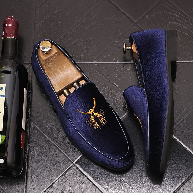 Suede Embroidered Easy Slip-Ons